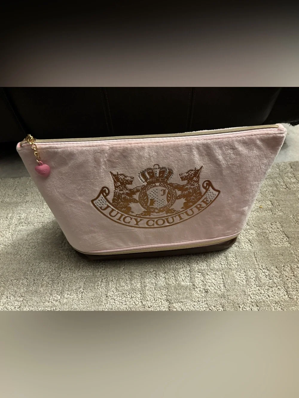 Juicy Couture Heritage Zip Bottom Travel Cosmetic Bag